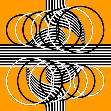 Lithografie Le Parc - Larga marcha, 4 bifurcaciones, 14