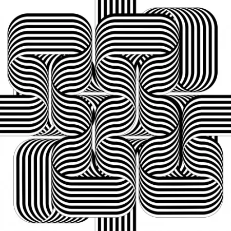 Lithografie Le Parc - Larga marcha, 4 bifurcaciones, 2