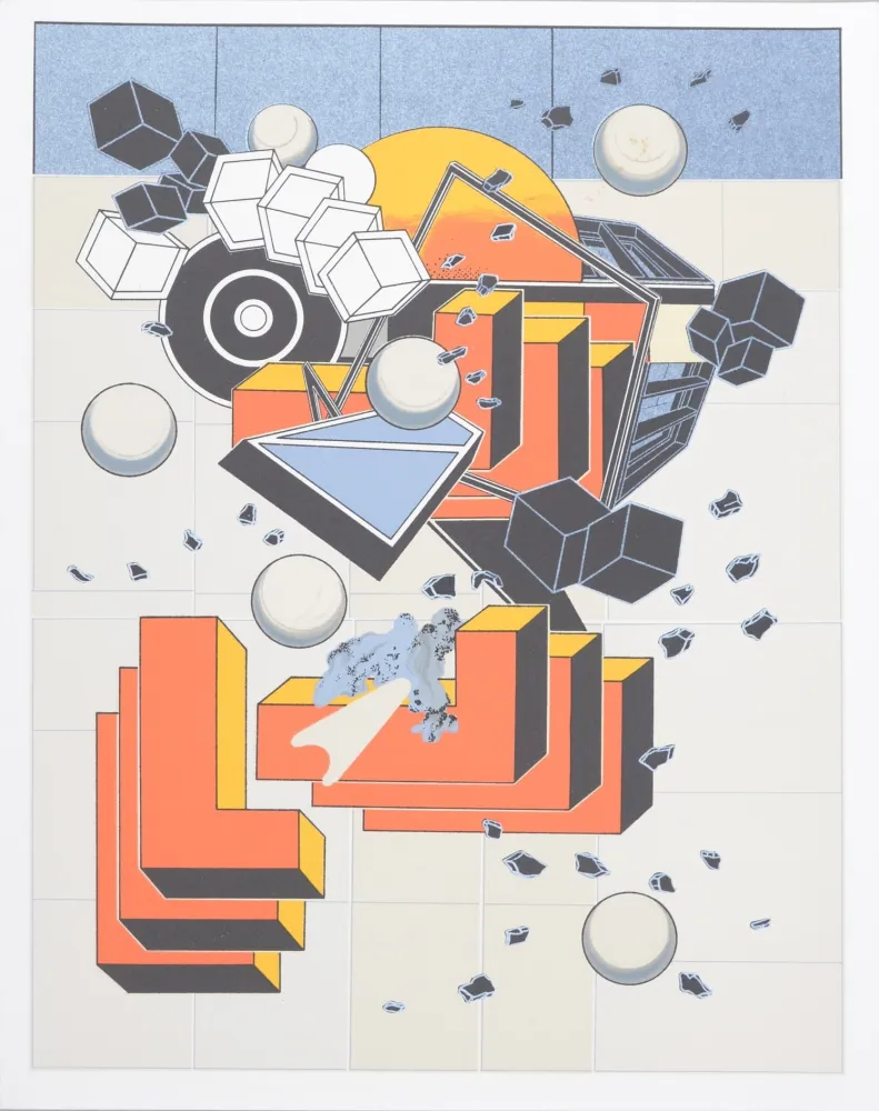 Lithografie Le Yaouanc - Construction (Hommage aux bâtisseurs)