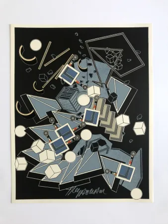 Lithografie Le Yaouanc - Des sols, des roches, des sables (Le métier de bâtisseur II)