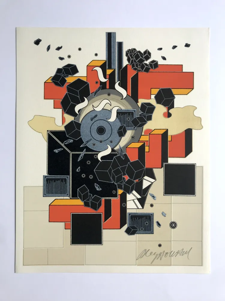 Lithografie Le Yaouanc - Le feu (L'oeuvre des hommes III)