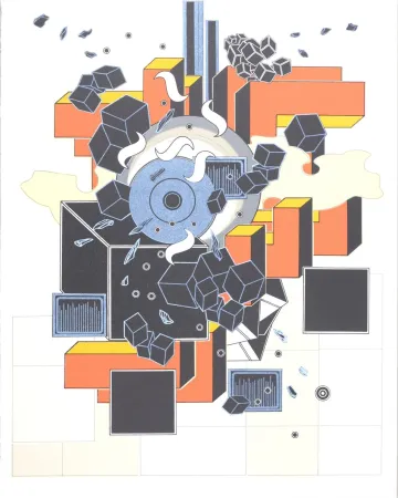 Lithografie Le Yaouanc - L'Oeuvre des Hommes : Le Feu