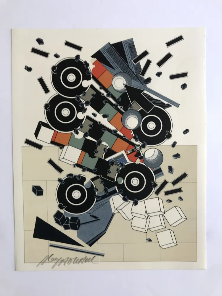 Lithografie Le Yaouanc - Une faune de machines (Le métier de bâtisseur III)