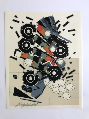 Lithografie Le Yaouanc - Une faune de machines (Le métier de bâtisseur III)