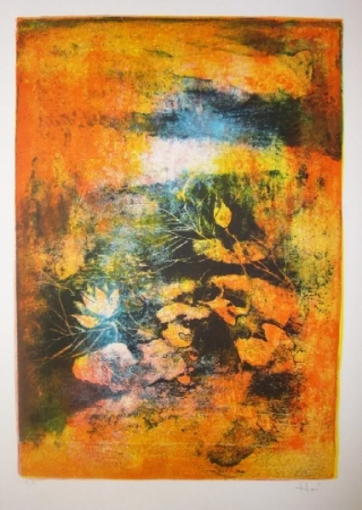 Lithografie Lebadang - Mare aux lotus 2