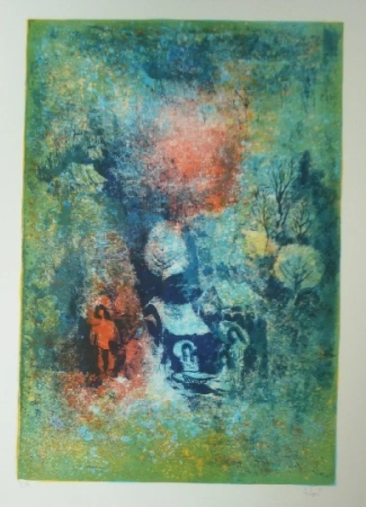 Lithografie Lebadang - Personnage