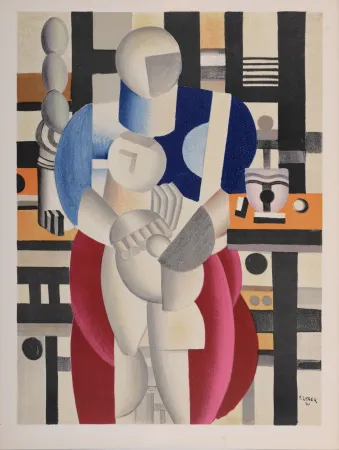 Lithografie Leger - Femme et enfant, 1955