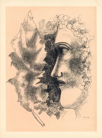Lithografie Leger - Head and Leaf