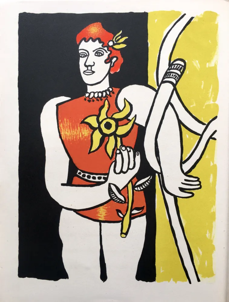 Lithografie Leger - JONGLEUSE AU TOURNESOL (LE CIRQUE 1950)
