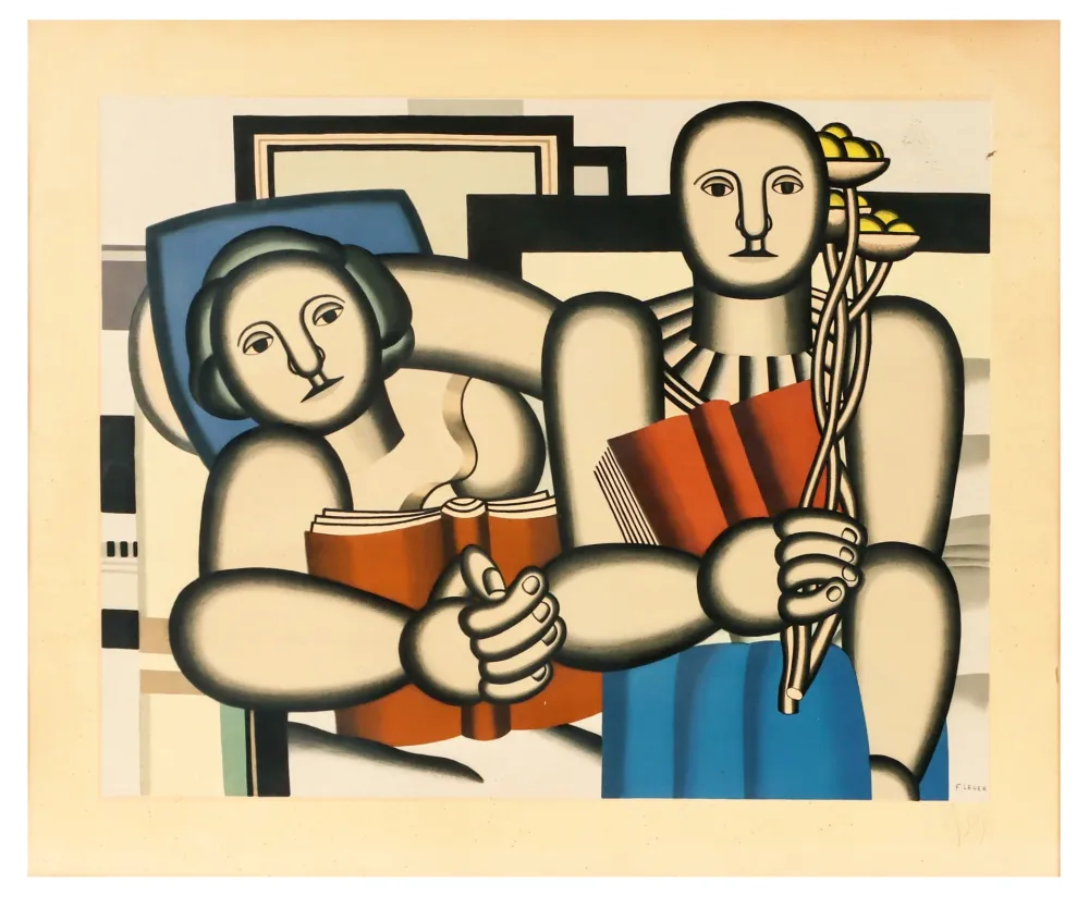 Lithografie Leger - LA LECTURE - 1924. Lithographie signée et numérotée (Galerie Louis Carré 1953)