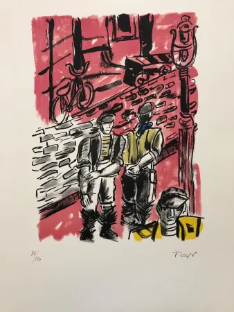 Lithografie Leger - La rue de Dantzig
