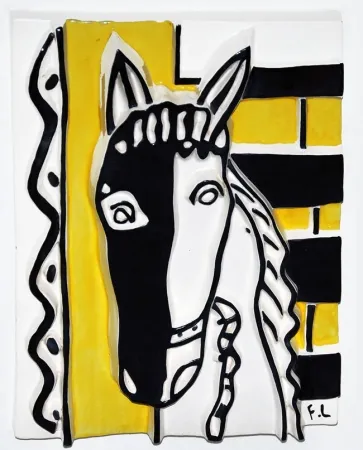 Keramiek Leger - Le Cheval sur fond jaune