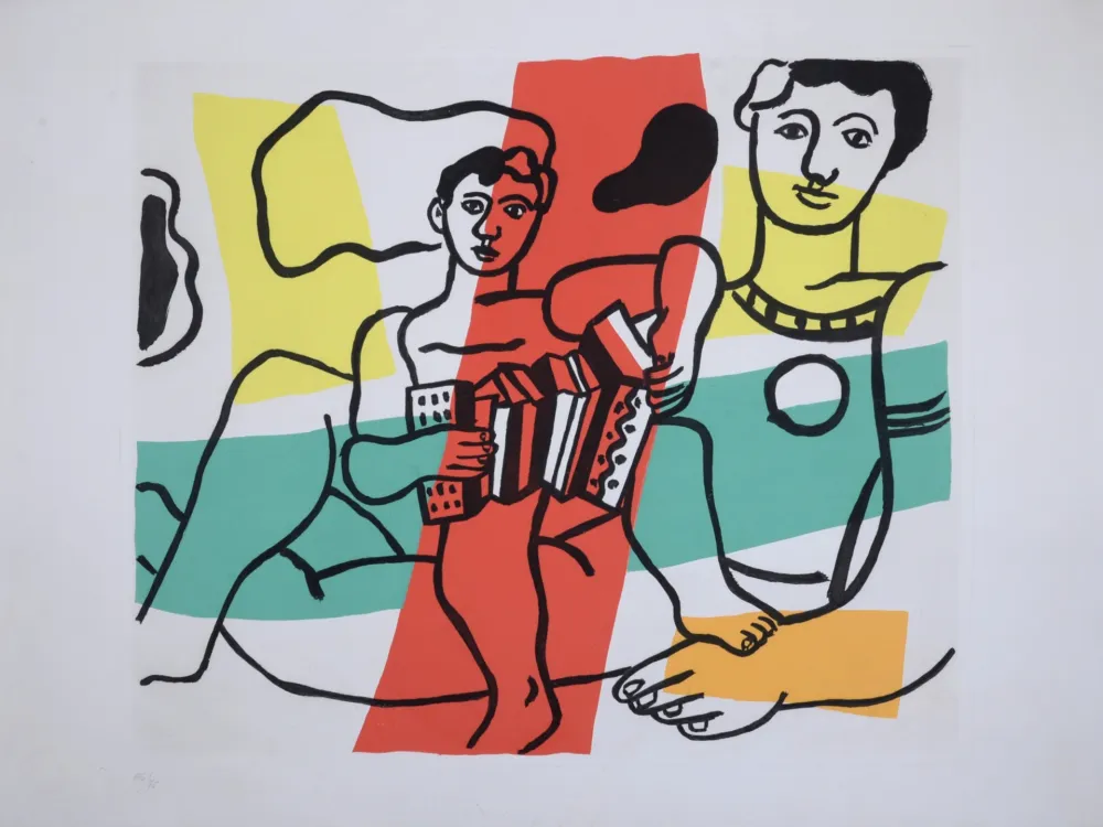 Ets En Aquatint Leger - L'Enfant à l'accordéon, 1953