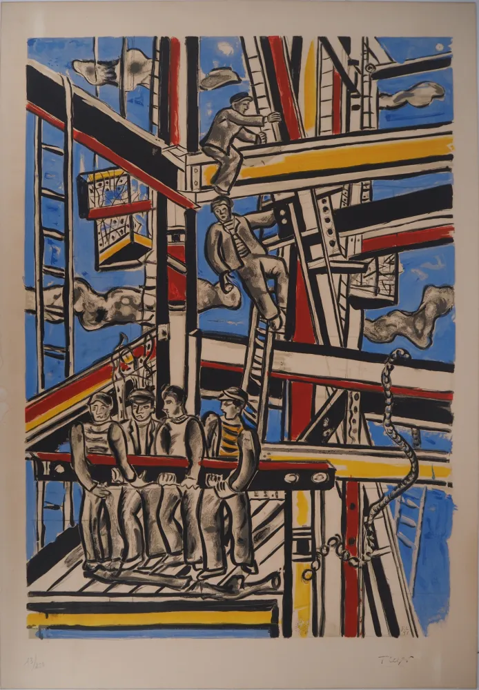 Lithografie Leger - Les constructeurs