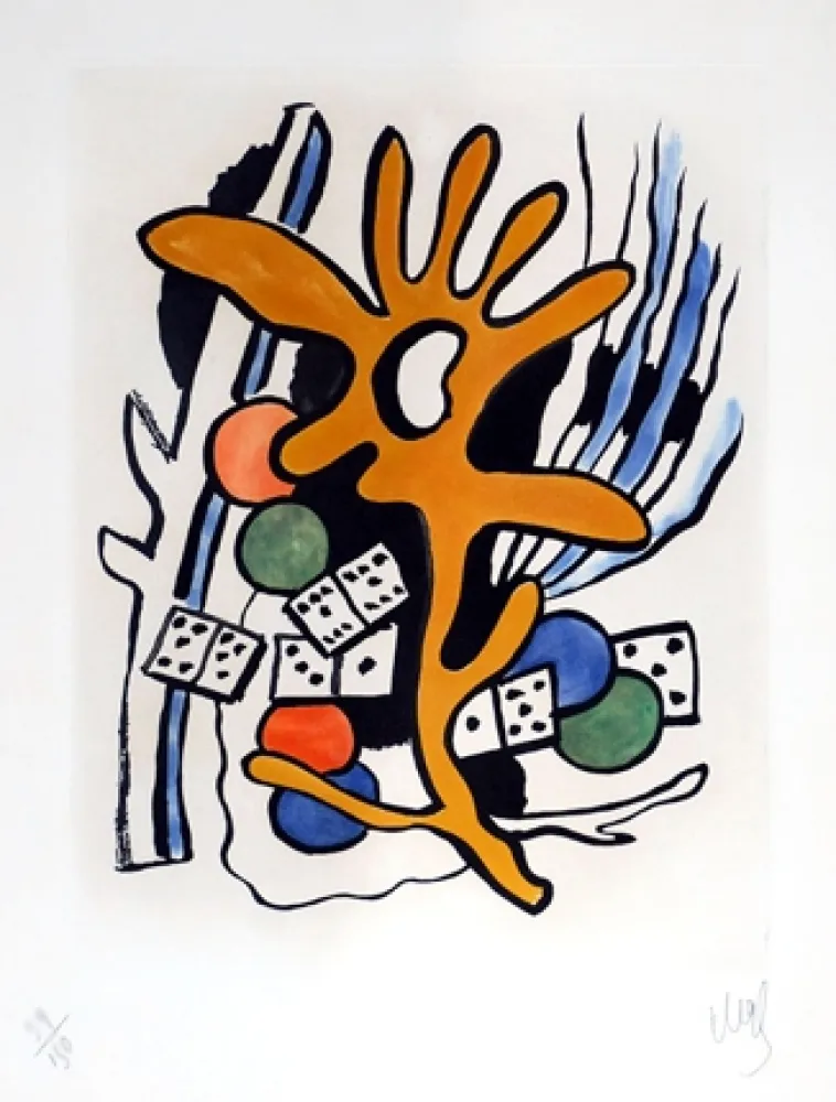 Ets En Aquatint Leger - Les Dominos