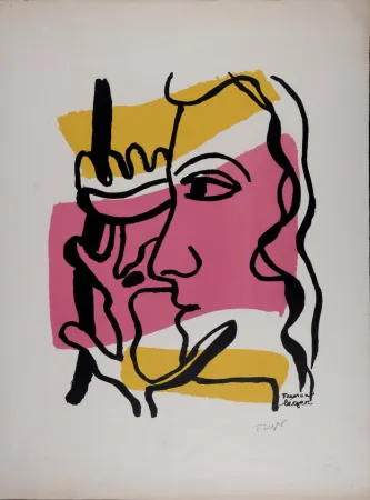 Lithografie Leger - Profil à la fleur, c. 1948