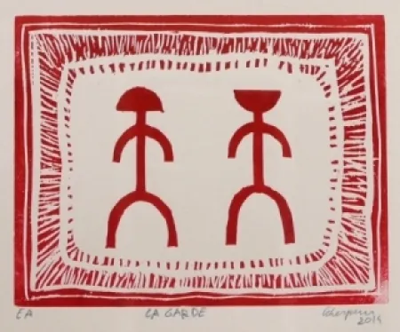 Houtsnede Leherpeur - La Garde