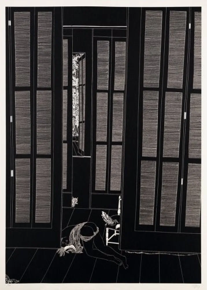 Lithografie Leng - Full moon