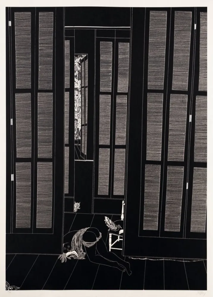 Lithografie Leng - Full moon