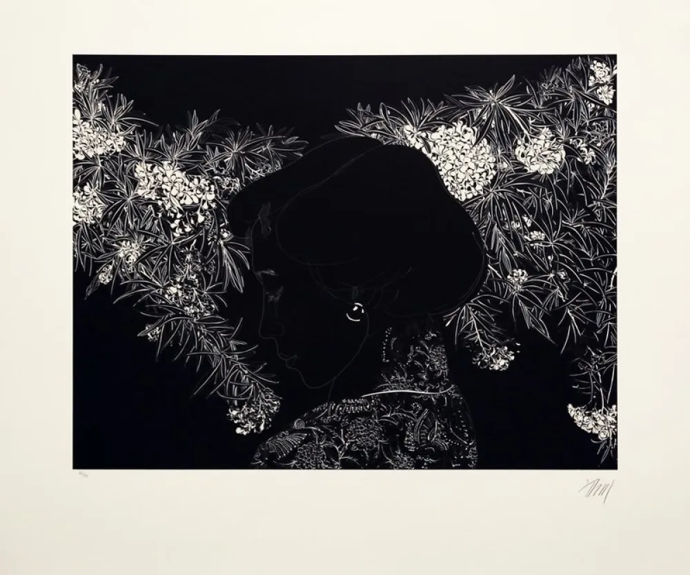 Lithografie Leng - Whispering
