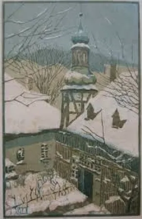 Houtsnede Leschner - Untitled