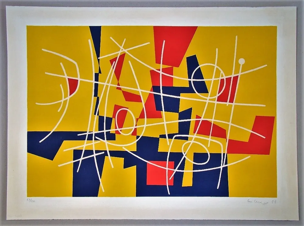 Lithografie Leuppi - Composition - 1958