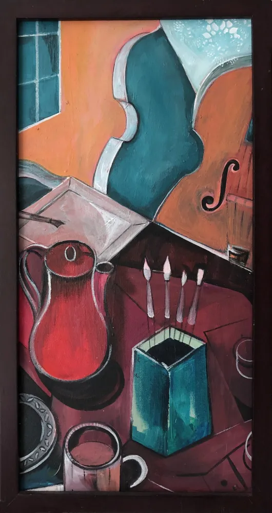 Geen Techniek Levin - Red Melody (original painting from IN THE HEIGHTS / LIN-MANUEL MIRANDA)