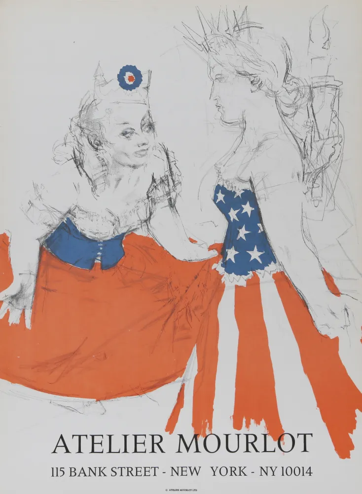 Lithografie Levine - Marianne & The Goddess of Liberty