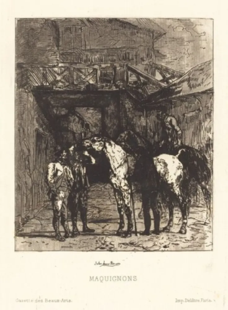Ets En Aquatint Lewis-Brown - Maquignons / Horse Dealers