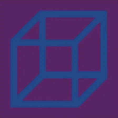 Linosnede Lewitt - Cubes in Color on Color (Purple/Blue)