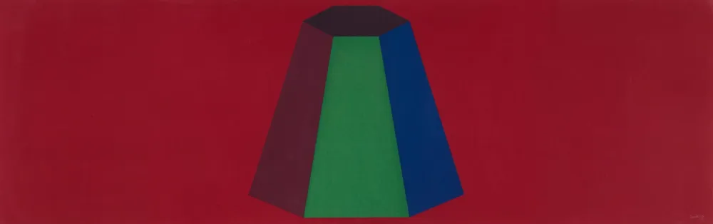Zeefdruk Lewitt - Flat Top Pyramid With Colors Superimposed