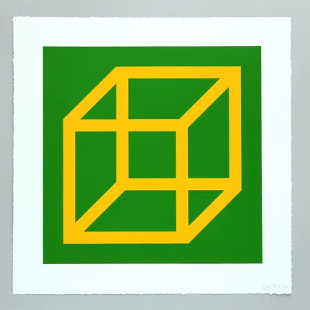 Linosnede Lewitt - Open Cube in Color on Color Plate 08
