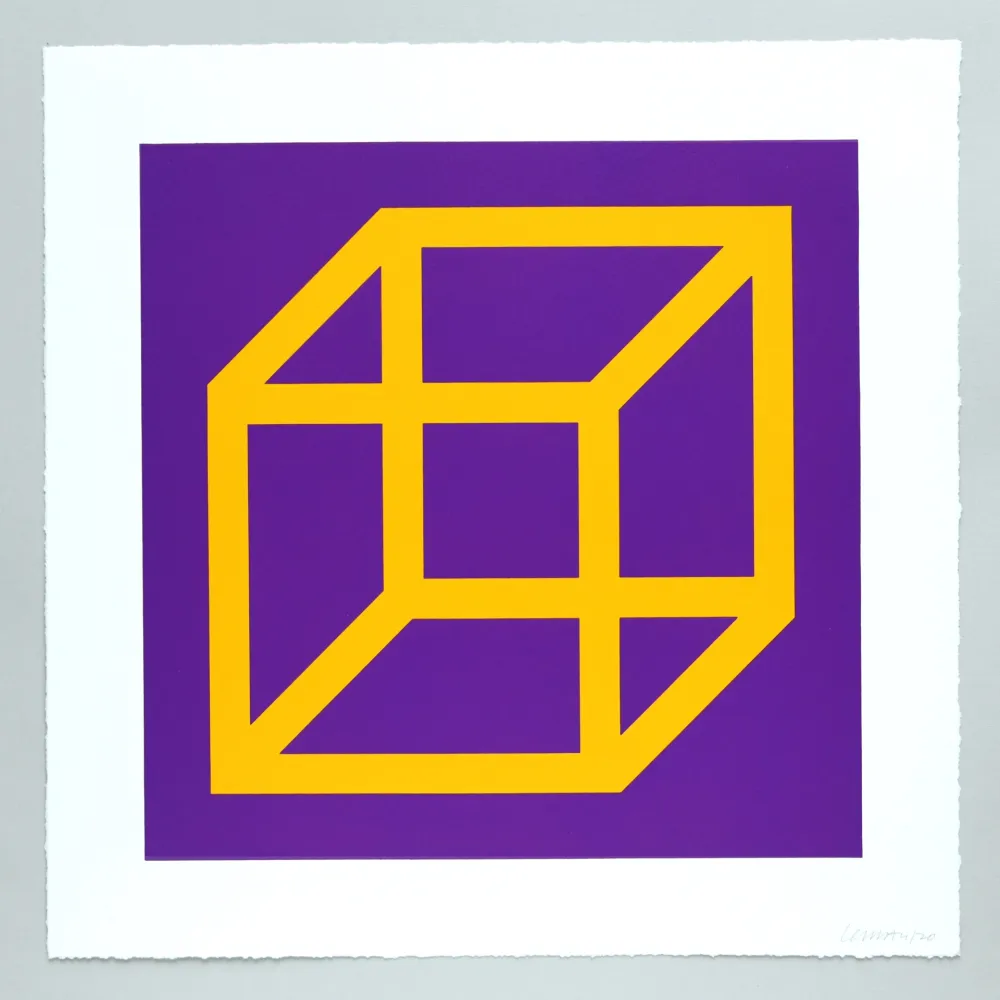 Linosnede Lewitt - Open Cube in Color on Color Plate 09