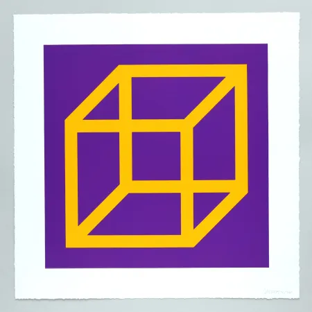 Linosnede Lewitt - Open Cube in Color on Color Plate 09