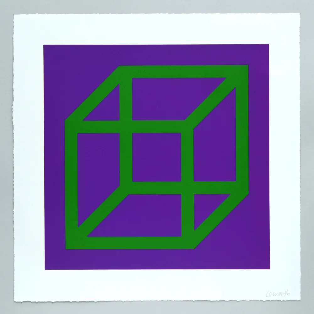 Linosnede Lewitt - Open Cube in Color on Color Plate 21