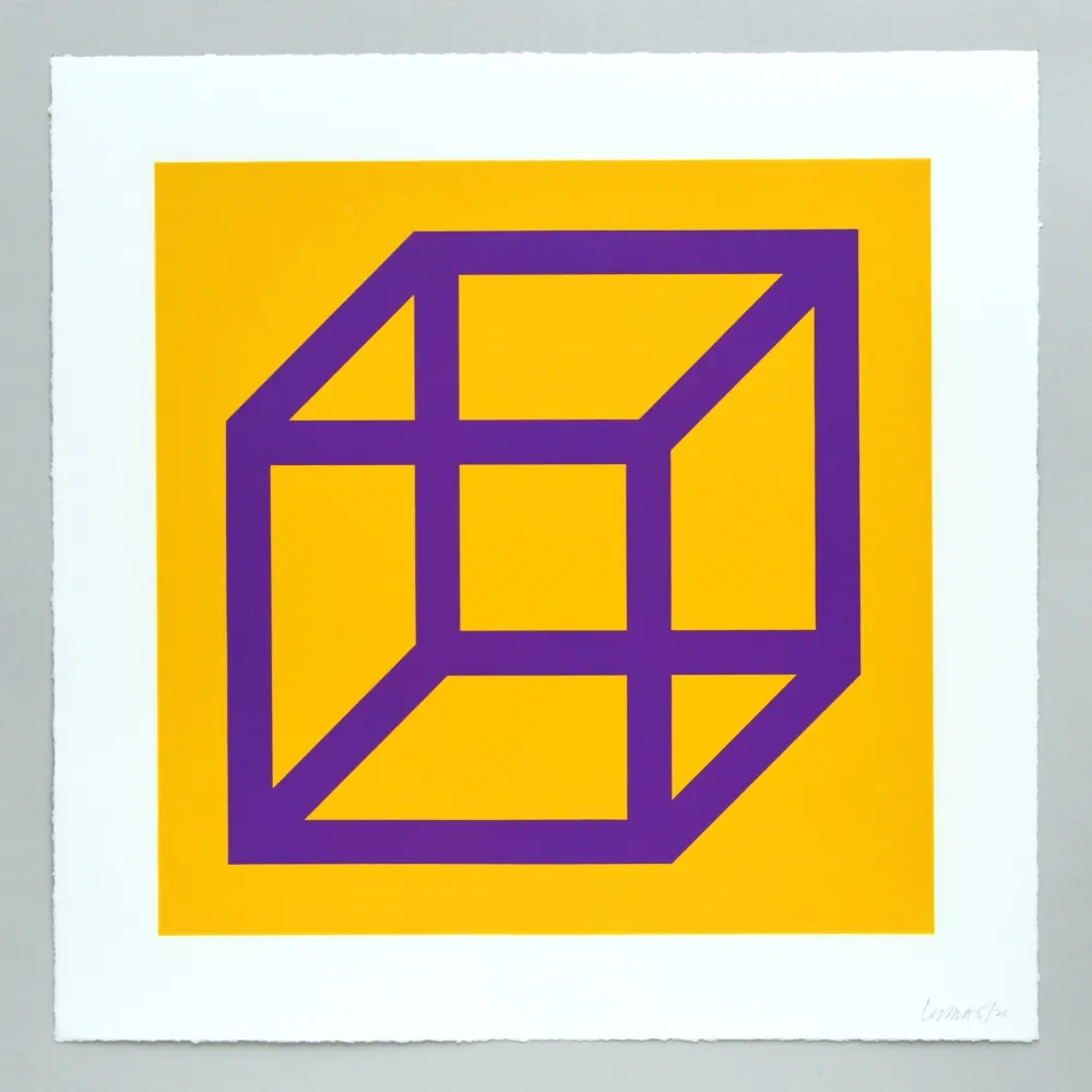 Linosnede Lewitt - Open Cube in Color on Color Plate 27