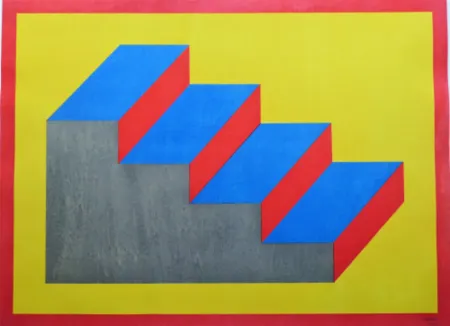 Houtsnede Lewitt - Steps (Form Derived from a Cubic Rectangle)