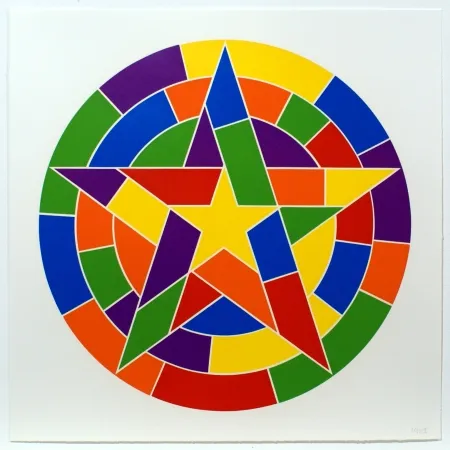 Linosnede Lewitt - Tondo 3 (5 point star)