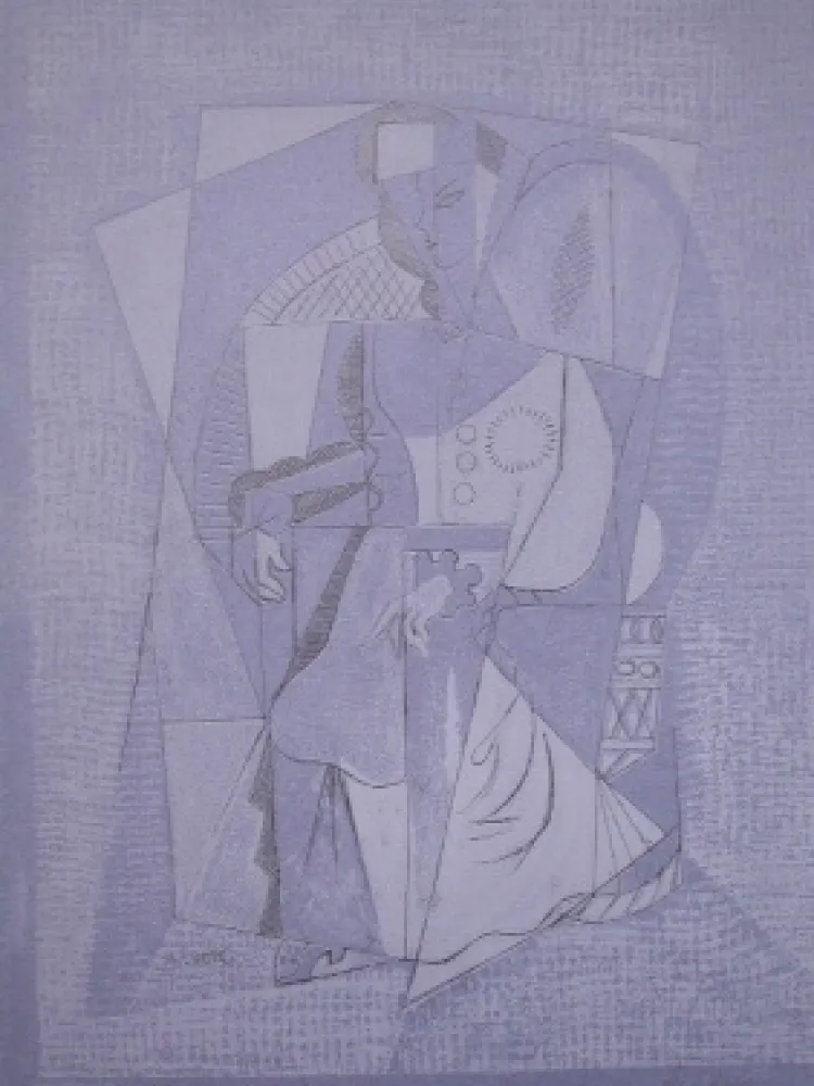 Lithografie Lhote - Cubistic woman (femme assise)