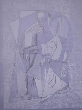 Lithografie Lhote - Cubistic woman (femme assise)