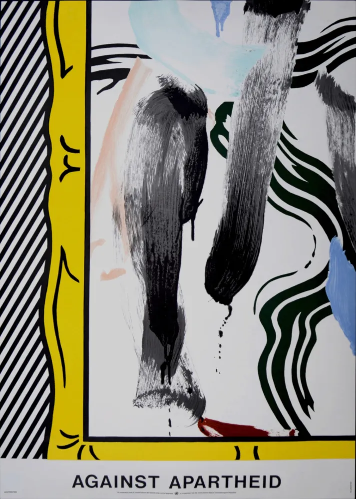 Lithografie Lichtenstein - Against Apartheid, 1983 - Scarce first printing!