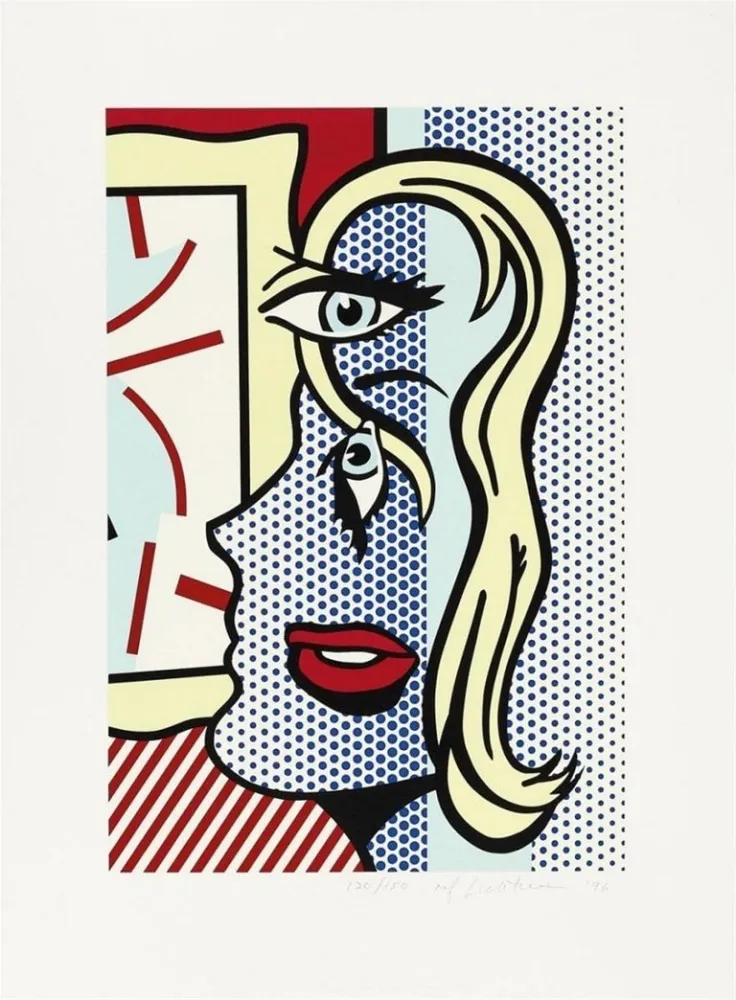 Zeefdruk Lichtenstein - Art Critic
