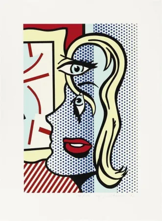 Zeefdruk Lichtenstein - Art Critic