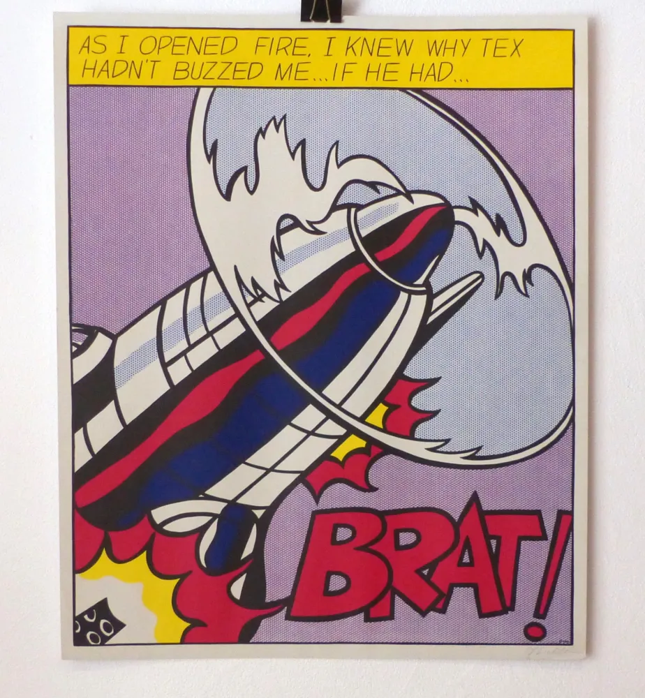 Lithografie Lichtenstein - As I opened fire. Lithographie signée. 