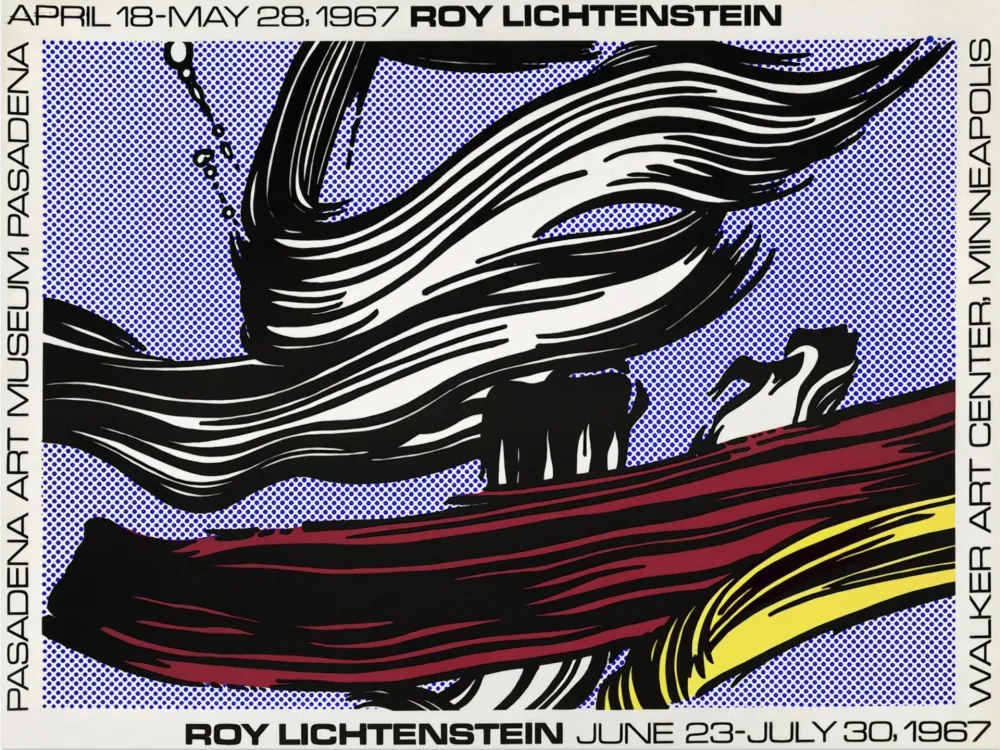 Zeefdruk Lichtenstein - Brushstroke Pasadena