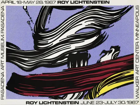 Zeefdruk Lichtenstein - Brushstroke Pasadena