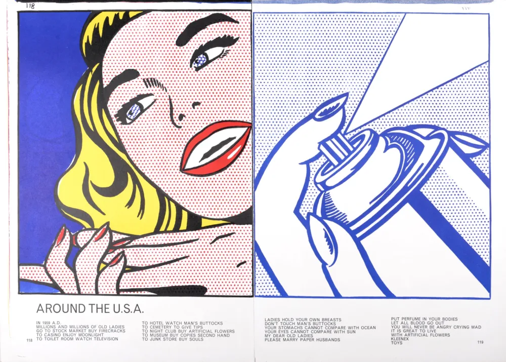 Lithografie Lichtenstein - Girl & Spray Can, 1964