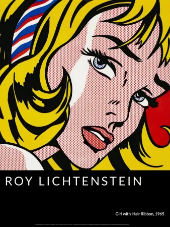 Zeefdruk Lichtenstein - Girl with Hair Ribbon