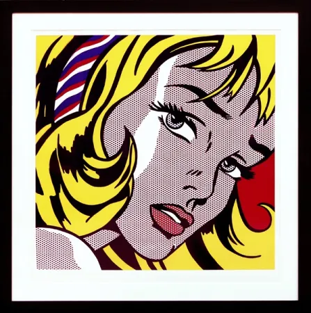 Zeefdruk Lichtenstein - Girl with Hair Ribbon