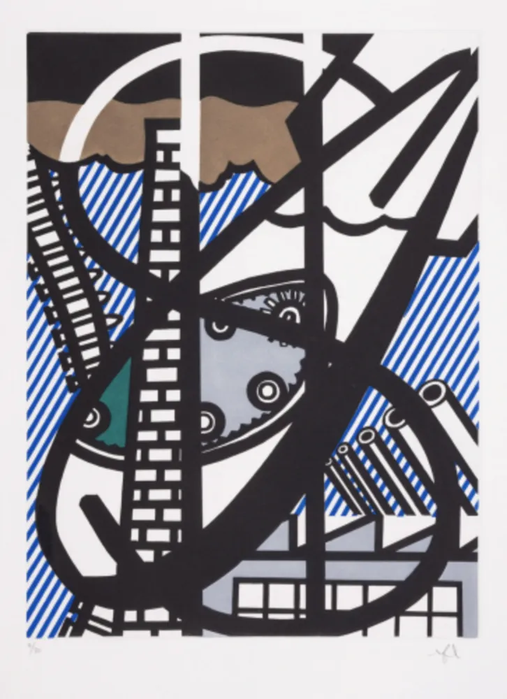 Ets En Aquatint Lichtenstein - Illustration for 'Une Fenêtre ouverte sur Chicago' (Corlett 271)